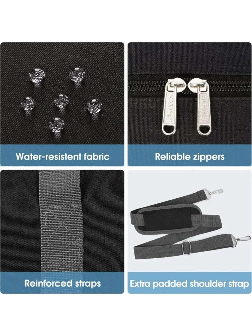 Foldable Travel Duffel Bag 30L - Personal Item Tote for Air Travel, Black